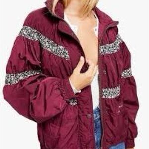 Free People On My Mind Bomber in Mulberry